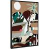 image:imageKate and Laurel Sylvie Warm Offbeat Framed Canvas Wall Art by Inkheart Designs 28x38 Black Modern Abstract Palm Tree Wall Decor