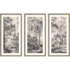 image:imageWooded Landscape after 1648 Antonie Waterloo Linen Panel 3 Piece Framed Wall Art Print Set by Nostalgia Prints