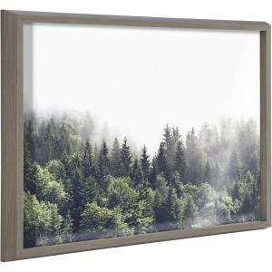 image:imageKate and Laurel Blake Lush Green Forest on a Foggy Day Framed Printed Glass Wall Art by The Creative Bunch Studio 18 x 24 Natural Decorative Forest Landscape Art Print for WallGray