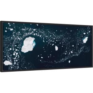 image:imageKate and Laurel Blue and White Iceberg Pattern in Greenland Framed Canvas Wall Art by Michael Schauer 40 x 18 Sylvie Black Coastal Nature Abstract Art for Wall Decor Living Room Bedroom