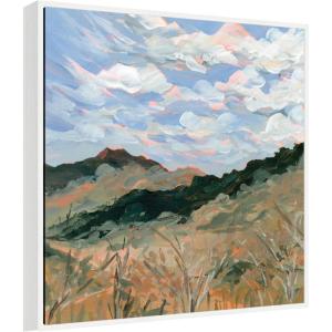 image:imageKate and Laurel Framed Canvas Wall Art Print Arkasas by Emily Kenney 30 x 30 Sylvie Natural Frame Rustic Farmhouse Landscape Art for Wall DecorSylvie White