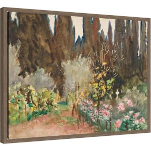 image:imageKate and Laurel Framed Canvas Wall Art Print Gardens at Florence circa 1910 John Singer Sargent by Nostalgia Prints 24 x 18 Sylvie Walnut Frame Traditional Landscape Art for Wall Decor