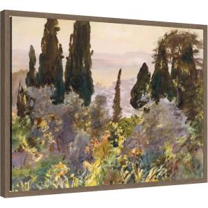 image:imageKate and Laurel Framed Canvas Wall Art Print Granada 1912 John Singer Sargent by Nostalgia Prints 24 x 18 Sylvie Walnut Frame Traditional Landscape Art for Wall Decor