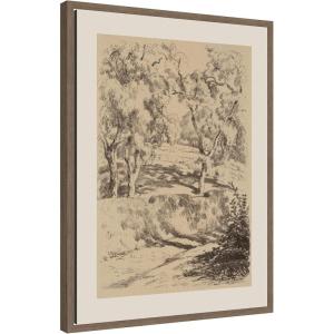 image:imageKate and Laurel Framed Canvas Wall Art Print Near Brantome 1928 Roger Fry by Nostalgia Prints 18 x 24 Sylvie Walnut Frame Vintage Landscape Art for Wall Decor