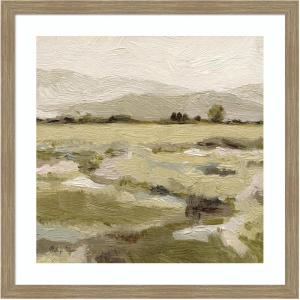image:imageKate and Laurel Framed Wall Art Print Petit Views No 8 by Mackenzie Nelson 26 x 26 Woodgrain Stripe Mocha Frame Rustic Farmhouse Landscape Art for Wall DecorWoodgrain Stripe Mocha