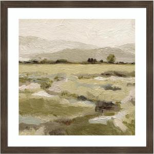image:imageKate and Laurel Framed Wall Art Print Petit Views No 8 by Mackenzie Nelson 26 x 26 Woodgrain Stripe Mocha Frame Rustic Farmhouse Landscape Art for Wall DecorWoodgrain Stripe Chocolate