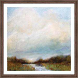 image:imageKate and Laurel Framed Wall Art Print Tranquility by Mary Sparrow 26 x 26 Florence Medium Brown Frame Modern Contemporary Landscape Art for Wall DecorFlorence Medium Brown