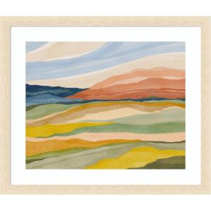 image:imageKate and Laurel Framed Wall Art Print Vibrant Rhythm by Nikita Jariwala 26 x 22 Woodgrain Stripe Blonde Frame Bohemian Boho Landscapes Nature Art for Wall Decor26L x 22W