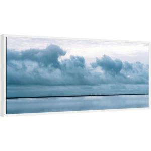 image:imageKate and Laurel Minimalist Sky Reflection In Iceland Panel Framed Canvas Wall Art by Michael Schauer 40 x 18 Sylvie White Modern Landscapes Nature Art for Wall Decor Living Room Bedroom