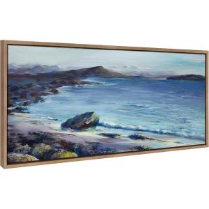 image:imageKate and Laurel Sylvie From Here Everything is Beautiful Framed Canvas Wall Art by Nel Whatmore 18x40 Gold Beach Mountain Landscape Art for Wall Home DecorGold