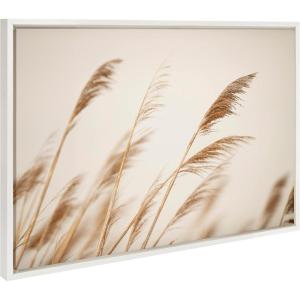 image:imageKate and Laurel Sylvie Marsh Grass No 8 Framed Canvas Wall Art by Crystal Lynn Collins 23x33 White Rustic Grassy Natural Landscape Art for WallWhite