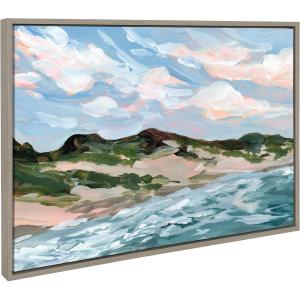image:imageKate and Laurel Sylvie Michigan Sand Dunes Framed Canvas Wall Art by Emily Kenney 23x33 Natural Modern Abstract Beach Sands Art for WallGray