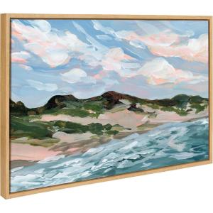 image:imageKate and Laurel Sylvie Michigan Sand Dunes Framed Canvas Wall Art by Emily Kenney 23x33 Natural Modern Abstract Beach Sands Art for WallNatural