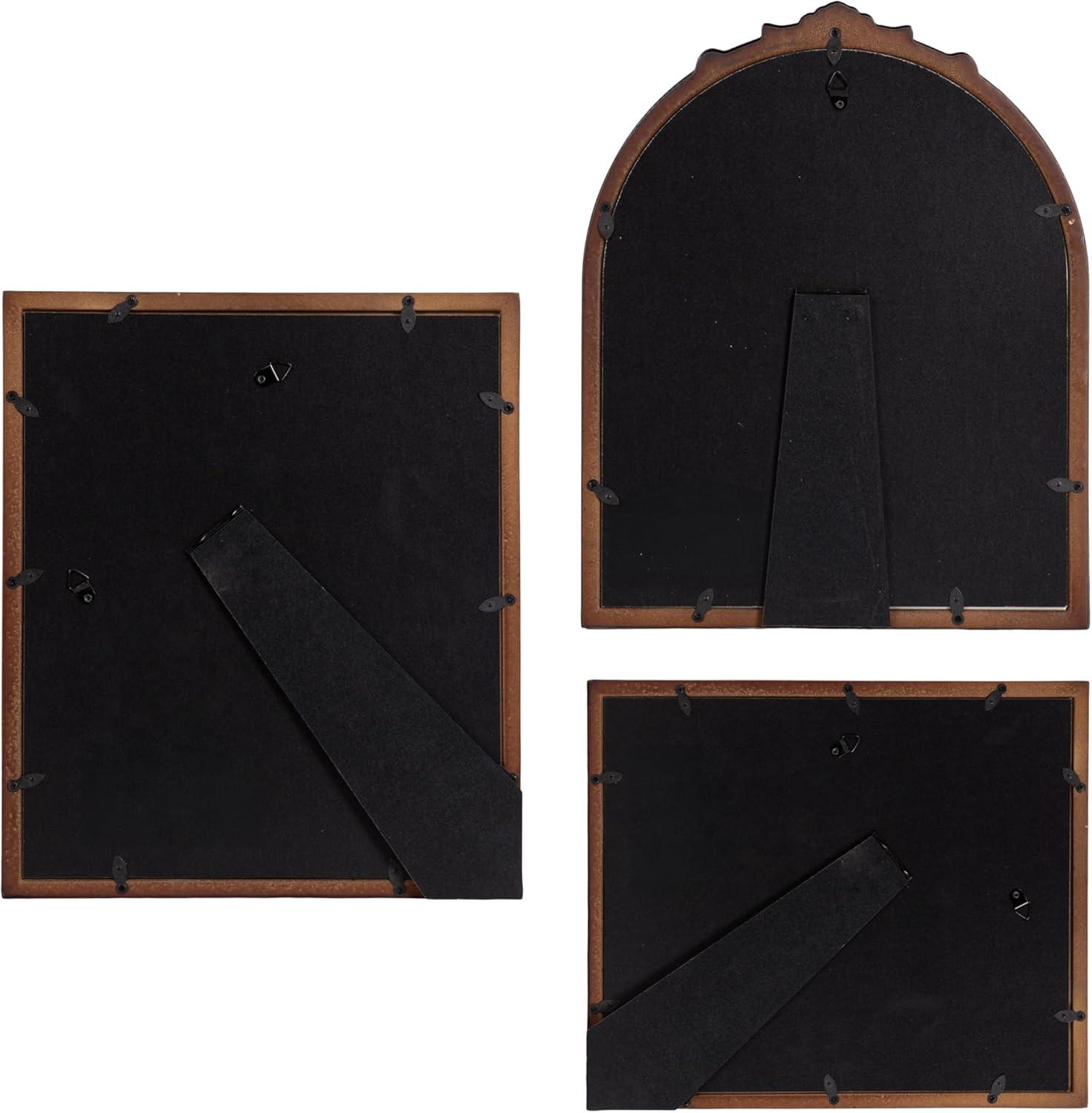 image:imageKate and Laurel Arendahl ThreePiece Picture Frame Set Silver Set of 3 Varying Sizes Vintage Rectangle and Arched Photo Frame Set for Use as Gallery Wall FramesDark Brown