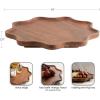 image:imageKate and Laurel Alezar Mango Wood Wavy Round Lazy Susan Tray 18 Inch Diameter Light Bleached Wood Scalloped Wooden Countertop Organizer with Turning Lazy Susan for Kitchen Storage or Ottoman TrayWalnut Brown