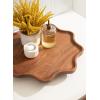 image:imageKate and Laurel Alezar Mango Wood Wavy Round Lazy Susan Tray 18 Inch Diameter Light Bleached Wood Scalloped Wooden Countertop Organizer with Turning Lazy Susan for Kitchen Storage or Ottoman TrayWalnut Brown