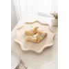 image:imageKate and Laurel Alezar Mango Wood Wavy Round Lazy Susan Tray 18 Inch Diameter Light Bleached Wood Scalloped Wooden Countertop Organizer with Turning Lazy Susan for Kitchen Storage or Ottoman TrayWhite
