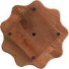 image:imageKate and Laurel Alezar Mango Wood Wavy Round Lazy Susan Tray 18 Inch Diameter Light Bleached Wood Scalloped Wooden Countertop Organizer with Turning Lazy Susan for Kitchen Storage or Ottoman TrayWalnut Brown