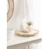 image:imageKate and Laurel Alezar Mango Wood Wavy Round Lazy Susan Tray 18 Inch Diameter Light Bleached Wood Scalloped Wooden Countertop Organizer with Turning Lazy Susan for Kitchen Storage or Ottoman TrayWhite
