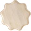 image:imageKate and Laurel Alezar Mango Wood Wavy Round Lazy Susan Tray 18 Inch Diameter Light Bleached Wood Scalloped Wooden Countertop Organizer with Turning Lazy Susan for Kitchen Storage or Ottoman TrayWhite