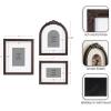 image:imageKate and Laurel Arendahl ThreePiece Picture Frame Set Silver Set of 3 Varying Sizes Vintage Rectangle and Arched Photo Frame Set for Use as Gallery Wall FramesDark Brown