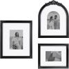 image:imageKate and Laurel Arendahl ThreePiece Picture Frame Set Silver Set of 3 Varying Sizes Vintage Rectangle and Arched Photo Frame Set for Use as Gallery Wall FramesBlack