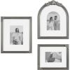 image:imageKate and Laurel Arendahl ThreePiece Picture Frame Set Silver Set of 3 Varying Sizes Vintage Rectangle and Arched Photo Frame Set for Use as Gallery Wall FramesSilver