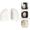 image:imageKate and Laurel Brookhart Modern TwoPiece Marble Bookends for Bookshelf Decor Set of 2 4 x 4 x 6 White Marble Decorative Stone Bookend Set for Use as Wall Shelf Filler or Entryway Table Decor