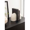 image:imageKate and Laurel Brookhart Modern TwoPiece Marble Bookends for Bookshelf Decor Set of 2 4 x 4 x 6 White Marble Decorative Stone Bookend Set for Use as Wall Shelf Filler or Entryway Table Decor