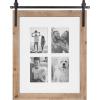 image:imageKate and Laurel Cates Farmhouse Wooden Vertical Collage Picture Frame 16x26 Matted to 4 4x6 Rustic Brown Rectangle Photograph Frame Fitting Four 4x6 Images with Barn DoorInspired DesignRustic Brown