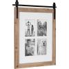 image:imageKate and Laurel Cates Farmhouse Wooden Vertical Collage Picture Frame 16x26 Matted to 4 4x6 Rustic Brown Rectangle Photograph Frame Fitting Four 4x6 Images with Barn DoorInspired DesignRustic Brown