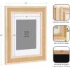 image:imageKate and Laurel Corah Modern Square Faux Rattan Picture Frame Set of 2 14 x 14 matted to 8 x 8 Natural Boho TwoPiece Glass Photo Frame Set for Gallery Wall Design in Living Room Wall Decor11x14 matted to 8x10