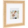 image:imageKate and Laurel Corah Modern Square Faux Rattan Picture Frame Set of 2 14 x 14 matted to 8 x 8 Natural Boho TwoPiece Glass Photo Frame Set for Gallery Wall Design in Living Room Wall Decor14x14 matted to 8x8
