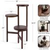 image:imageKate and Laurel Fitley Modern ThreeTier Freestanding Plant Stand 16 x 16 x 35 Dark Brown Decorative Tiered Mango Wood Plant Stand for Useful House Plant Decor