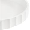 image:imageKate and Laurel Lissi Decorative Round Tray with Wavy Design 16 Inch Diameter Black Modern Scalloped Circle Serving for Coffee Table Ottoman Dining Table or Entryway CatchAllWhite