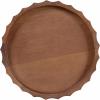image:imageKate and Laurel Lissi Decorative Round Tray with Wavy Design 16 Inch Diameter Black Modern Scalloped Circle Serving for Coffee Table Ottoman Dining Table or Entryway CatchAllWalnut Brown