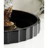 image:imageKate and Laurel Lissi Decorative Round Tray with Wavy Design 16 Inch Diameter Black Modern Scalloped Circle Serving for Coffee Table Ottoman Dining Table or Entryway CatchAllBlack