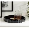 image:imageKate and Laurel Lissi Decorative Round Tray with Wavy Design 16 Inch Diameter Black Modern Scalloped Circle Serving for Coffee Table Ottoman Dining Table or Entryway CatchAllBlack