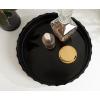 image:imageKate and Laurel Lissi Decorative Round Tray with Wavy Design 16 Inch Diameter Black Modern Scalloped Circle Serving for Coffee Table Ottoman Dining Table or Entryway CatchAllBlack