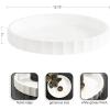 image:imageKate and Laurel Lissi Decorative Round Tray with Wavy Design 16 Inch Diameter Black Modern Scalloped Circle Serving for Coffee Table Ottoman Dining Table or Entryway CatchAllWhite