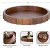 image:imageKate and Laurel Lissi Decorative Round Tray with Wavy Design 16 Inch Diameter Black Modern Scalloped Circle Serving for Coffee Table Ottoman Dining Table or Entryway CatchAllWalnut Brown
