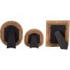 image:imageKate and Laurel Rahfy ThreePiece Picture Frame Set Dark Natural Rattan Set of 3 Varying Sizes Modern Boho Photo Frame Set for Tabletop Coastal Decor