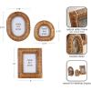 image:imageKate and Laurel Rahfy ThreePiece Picture Frame Set Dark Natural Rattan Set of 3 Varying Sizes Modern Boho Photo Frame Set for Tabletop Coastal Decor
