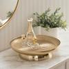 image:imageKate and Laurel Stovring Modern Metal Round Lazy Susan 12 Inch Diameter Gold Transitional Aluminum Circular Rotating Pedestal Tray Organizer for Tabletop Decor or Kitchen Storage
