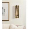 image:imageKate and Laurel Taybron Modern Metal Taper Candle Wall Sconce 4 x 4 x 15 Gold Glam Curved Candlestick Holder for Flameless Candle in Bathroom or Bedroom Wall DecorGold