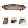image:imageKate and Laurel Trenza Decorative Round Spiraled Metal Tray with Feet 14 Inch Diameter Antique Brass Circle Footed Coffee Table Tray for Use as Kitchen Counter Display or Living Room Decor Accent