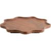 image:imageKate and Laurel Alezar Mango Wood Wavy Round Lazy Susan Tray 18 Inch Diameter Light Bleached Wood Scalloped Wooden Countertop Organizer with Turning Lazy Susan for Kitchen Storage or Ottoman TrayWalnut Brown