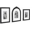 image:imageKate and Laurel Arendahl ThreePiece Picture Frame Set Silver Set of 3 Varying Sizes Vintage Rectangle and Arched Photo Frame Set for Use as Gallery Wall FramesBlack