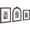 image:imageKate and Laurel Arendahl ThreePiece Picture Frame Set Silver Set of 3 Varying Sizes Vintage Rectangle and Arched Photo Frame Set for Use as Gallery Wall FramesDark Brown