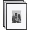 image:imageKate and Laurel Gallery Rectangle Picture Frame Set of 3 16 x 20 matted to 8 x 10 Black Modern ThreePiece Photo Frame Set for Gallery Wall Decor in Living Room Wall Display